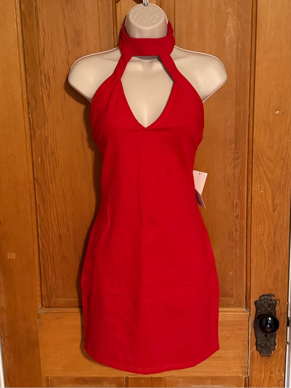 Tobi Red Choker Halter Dress Size M